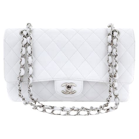 chanel small classic flap white caviar|Flap Bags .